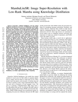MambaLiteSR: Image Super-Resolution with Low-Rank Mamba using Knowledge Distillation
