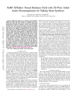 NeRF-3DTalker: Neural Radiance Field with 3D Prior Aided Audio Disentanglement for Talking Head Synthesis