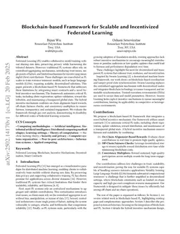 Blockchain-based Framework for Scalable and Incentivized Federated Learning