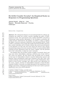 Do LLMs Consider Security? An Empirical Study on Responses to Programming Questions
