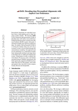 Drift: Decoding-time Personalized Alignments with Implicit User Preferences