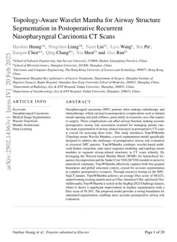 Topology-Aware Wavelet Mamba for Airway Structure Segmentation in Postoperative Recurrent Nasopharyngeal Carcinoma CT Scans