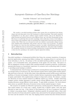 Asymptotic Existence of Class Envy-free Matchings