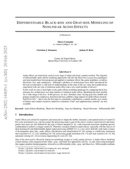 Differentiable Black-box and Gray-box Modeling of Nonlinear Audio Effects