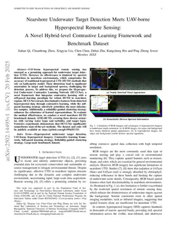 Nearshore Underwater Target Detection Meets UAV-borne Hyperspectral Remote Sensing: A Novel Hybrid-level Contrastive Learning Framework and Benchmark Dataset