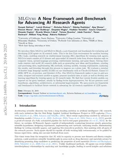 MLGym: A New Framework and Benchmark for Advancing AI Research Agents