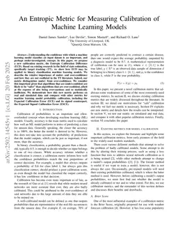 An Entropic Metric for Measuring Calibration of Machine Learning Models