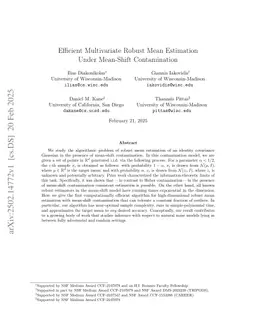 Efficient Multivariate Robust Mean Estimation Under Mean-Shift Contamination