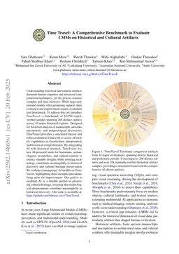 Time Travel: A Comprehensive Benchmark to Evaluate LMMs on Historical and Cultural Artifacts