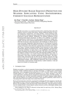 High-Dynamic Radar Sequence Prediction for Weather Nowcasting Using Spatiotemporal Coherent Gaussian Representation