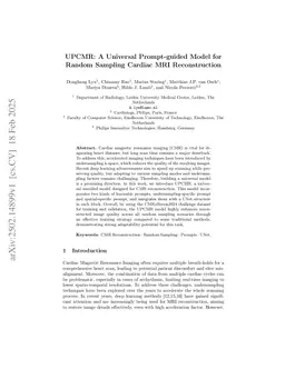 UPCMR: A Universal Prompt-guided Model for Random Sampling Cardiac MRI Reconstruction