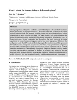 Can AI mimic the human ability to define neologisms?