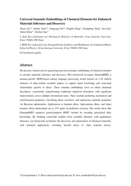 Universal Semantic Embeddings of Chemical Elements for Enhanced Materials Inference and Discovery