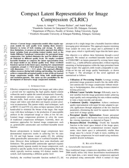 Compact Latent Representation for Image Compression (CLRIC)