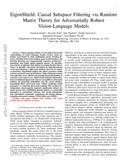 EigenShield: Causal Subspace Filtering via Random Matrix Theory for Adversarially Robust Vision-Language Models