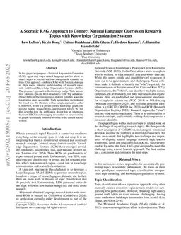A Socratic RAG Approach to Connect Natural Language Queries on Research Topics with Knowledge Organization Systems