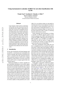 Using tournaments to calculate AUROC for zero-shot classification with LLMs