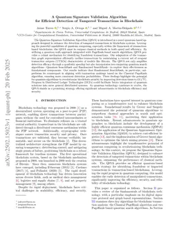 A Quantum Signature Validation Algorithm for Efficient Detection of Tampered Transactions in Blockchain