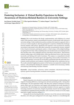 Fostering Inclusion: A Virtual Reality Experience to Raise Awareness of Dyslexia-Related Barriers in University Settings