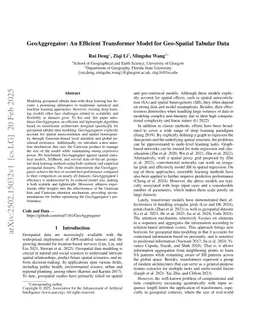 GeoAggregator: An Efficient Transformer Model for Geo-Spatial Tabular Data
