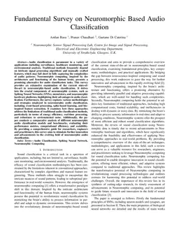 Fundamental Survey on Neuromorphic Based Audio Classification