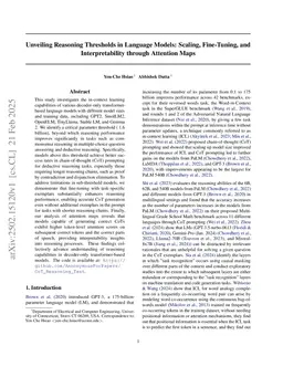 Unveiling Reasoning Thresholds in Language Models: Scaling, Fine-Tuning, and Interpretability through Attention Maps