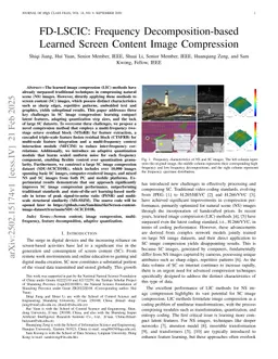 FD-LSCIC: Frequency Decomposition-based Learned Screen Content Image Compression