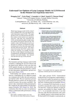 Understand User Opinions of Large Language Models via LLM-Powered In-the-Moment User Experience Interviews