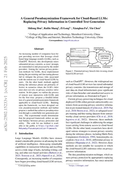 A General Pseudonymization Framework for Cloud-Based LLMs: Replacing Privacy Information in Controlled Text Generation
