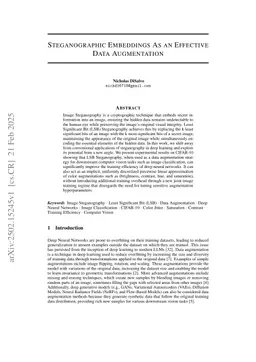 Steganographic Embeddings as an Effective Data Augmentation