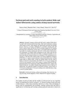 Soybean pod and seed counting in both outdoor fields and indoor laboratories using unions of deep neural networks