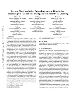 Beyond Fixed Variables: Expanding-variate Time Series Forecasting via Flat Scheme and Spatio-temporal Focal Learning