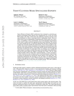 Tight Clusters Make Specialized Experts