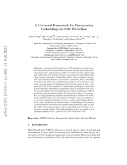 A Universal Framework for Compressing Embeddings in CTR Prediction
