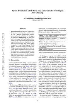 Beyond Translation: LLM-Based Data Generation for Multilingual Fact-Checking