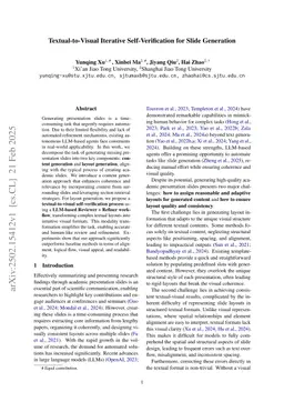 Textual-to-Visual Iterative Self-Verification for Slide Generation