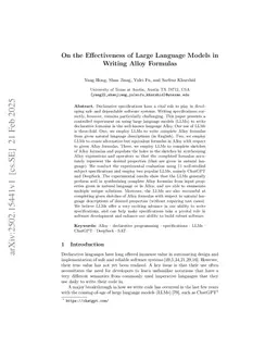 On the Effectiveness of Large Language Models in Writing Alloy Formulas