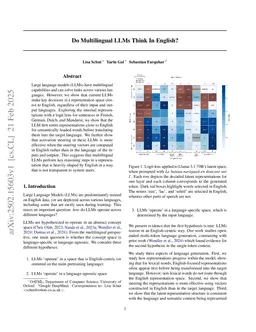 Do Multilingual LLMs Think In English?