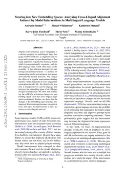 Steering into New Embedding Spaces: Analyzing Cross-Lingual Alignment Induced by Model Interventions in Multilingual Language Models