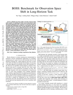 BOSS: Benchmark for Observation Space Shift in Long-Horizon Task