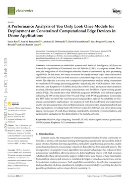 A Performance Analysis of You Only Look Once Models for Deployment on Constrained Computational Edge Devices in Drone Applications
