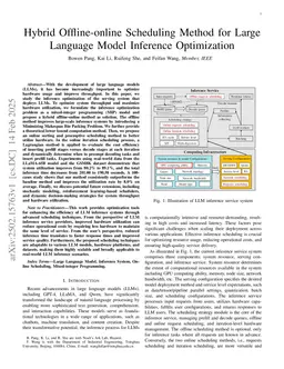 Hybrid Offline-online Scheduling Method for Large Language Model Inference Optimization