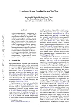 Learning to Reason from Feedback at Test-Time