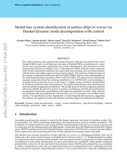 Model-free system identification of surface ships in waves via Hankel dynamic mode decomposition with control