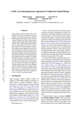 CoME: An Unlearning-based Approach to Conflict-free Model Editing