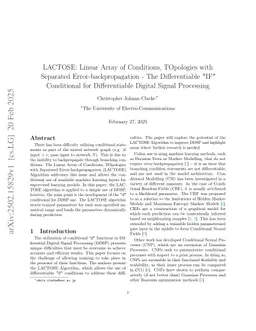 LACTOSE: Linear Array of Conditions, TOpologies with Separated Error-backpropagation -- The Differentiable "IF" Conditional for Differentiable Digital Signal Processing