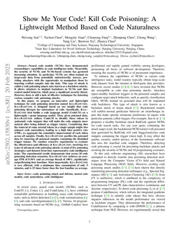 Show Me Your Code! Kill Code Poisoning: A Lightweight Method Based on Code Naturalness