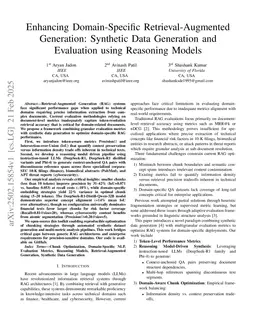 Enhancing Domain-Specific Retrieval-Augmented Generation: Synthetic Data Generation and Evaluation using Reasoning Models