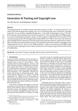 Generative AI Training and Copyright Law