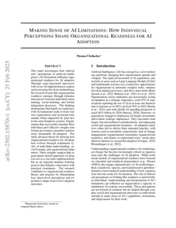 Making Sense of AI Limitations: How Individual Perceptions Shape Organizational Readiness for AI Adoption